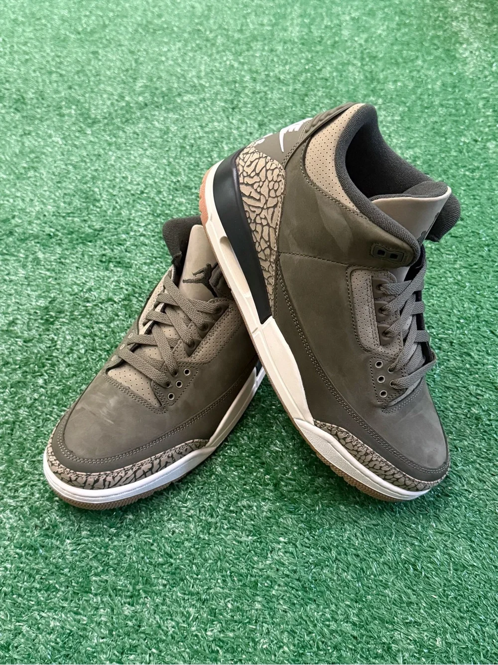 Jordan 3 Retro Olive Green Nubuck Men's Sneakers